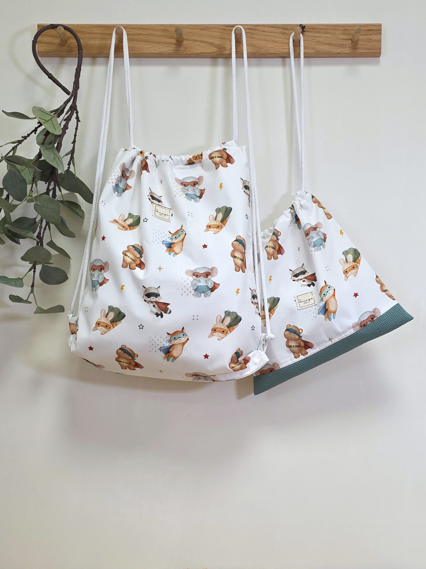 Dúo mochila muda y multiusos "SUPER HÉROES"