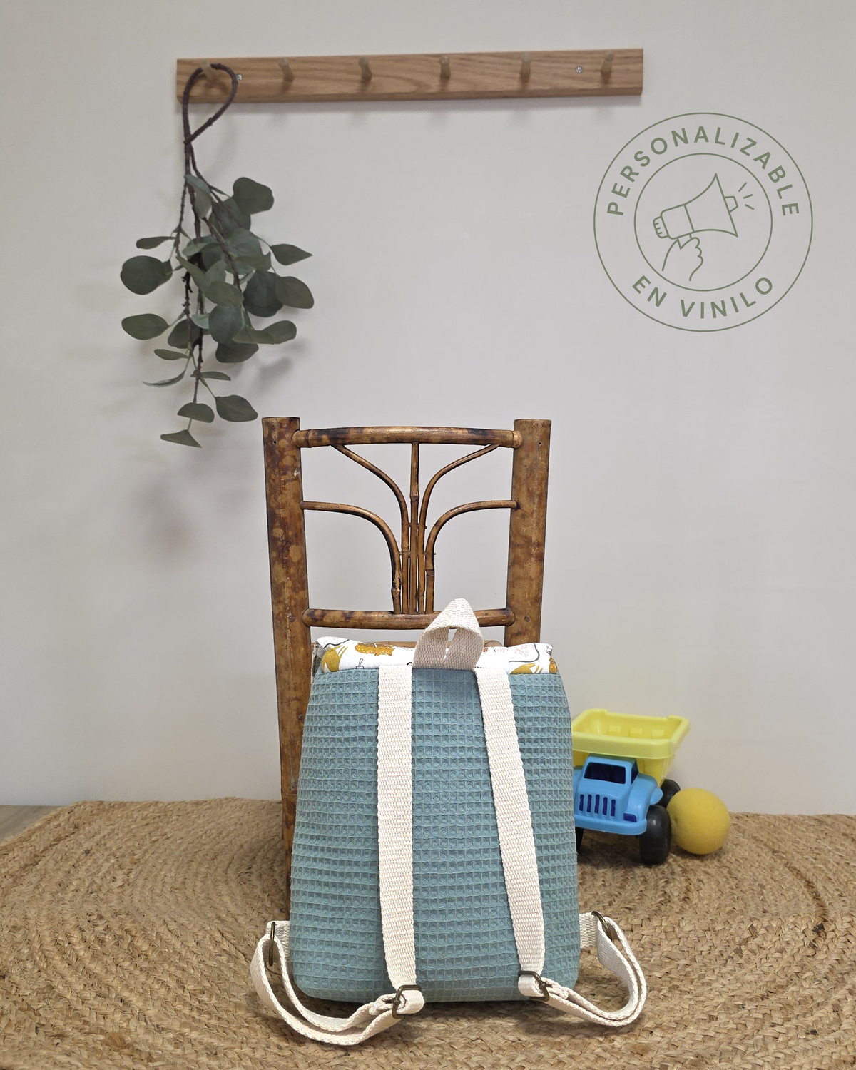 Mochila infantil SAVAGE LINE Candy en tejido waffle verde con correas ajustables e interior impermeable
