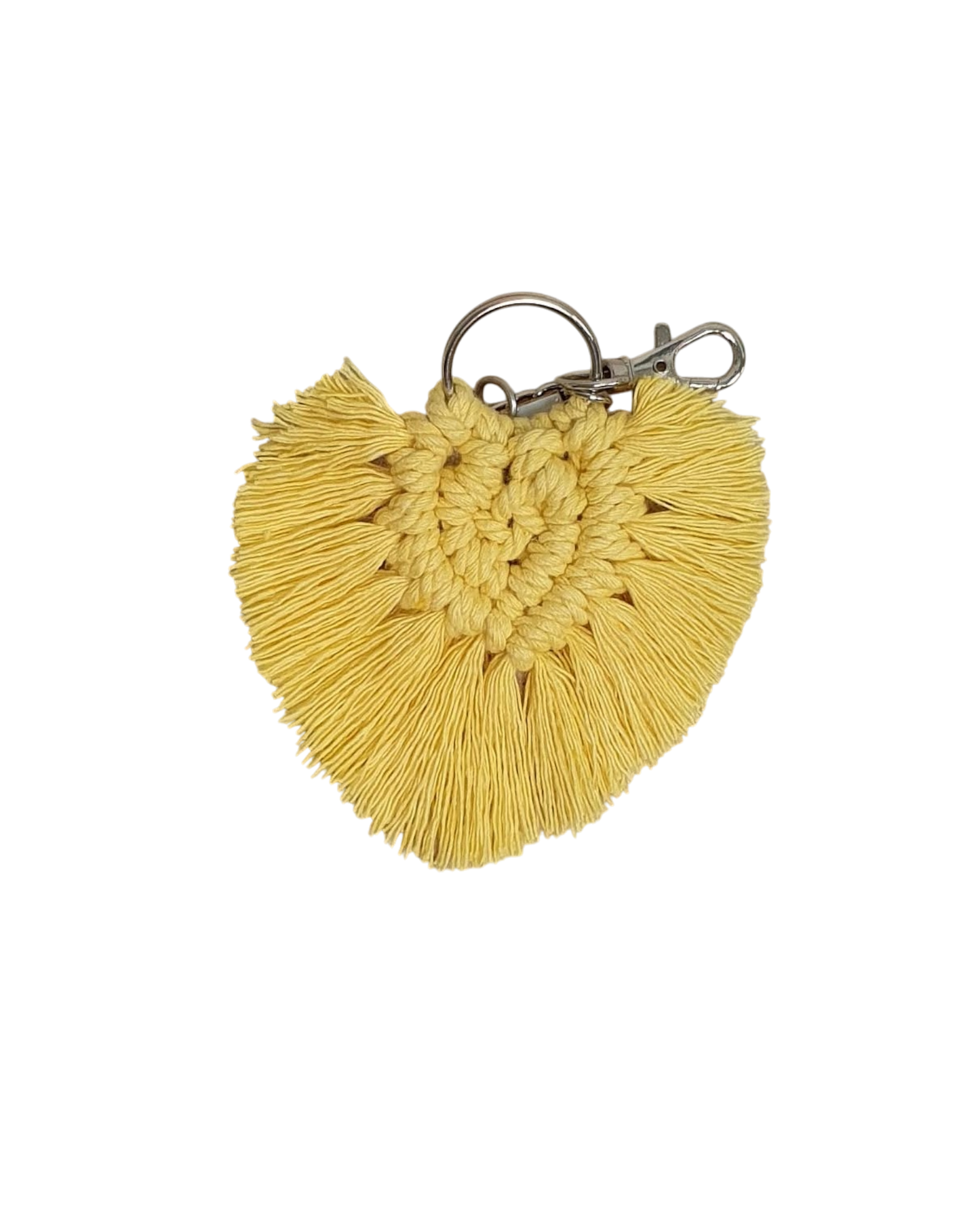 Llavero macramé CORAZÓN PLUMA