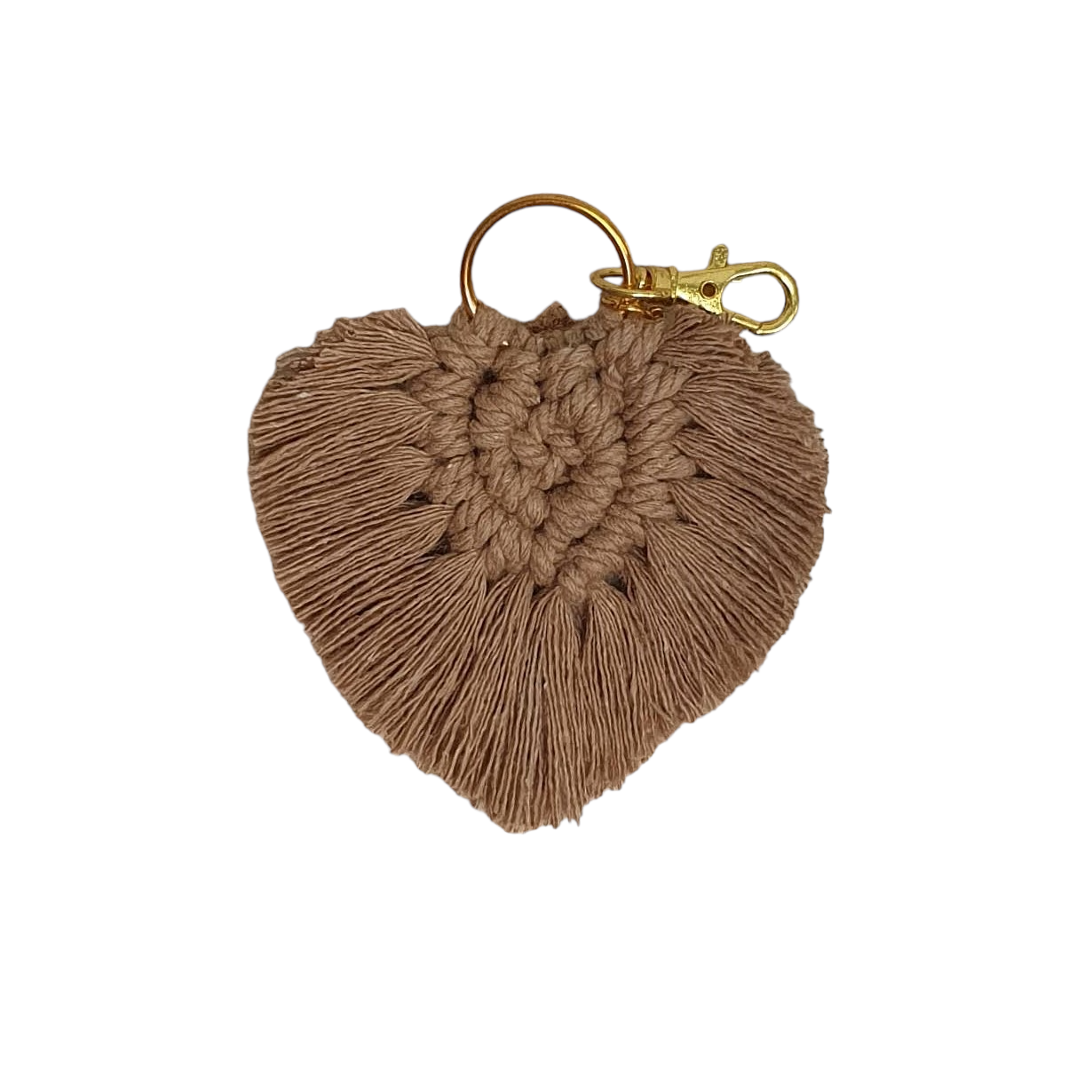 Macrame keyring - feather heart