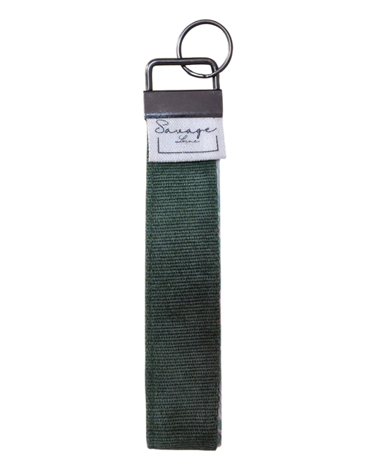 Schlüsselanhänger Armband GRÜN BLUMENMUSTER