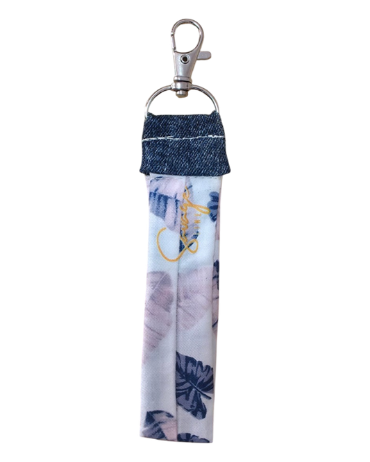 Schlüsselanhänger Armband FEDERN DENIM