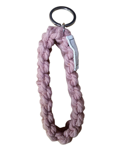 Llavero macramé ROSA EMPOLVADO