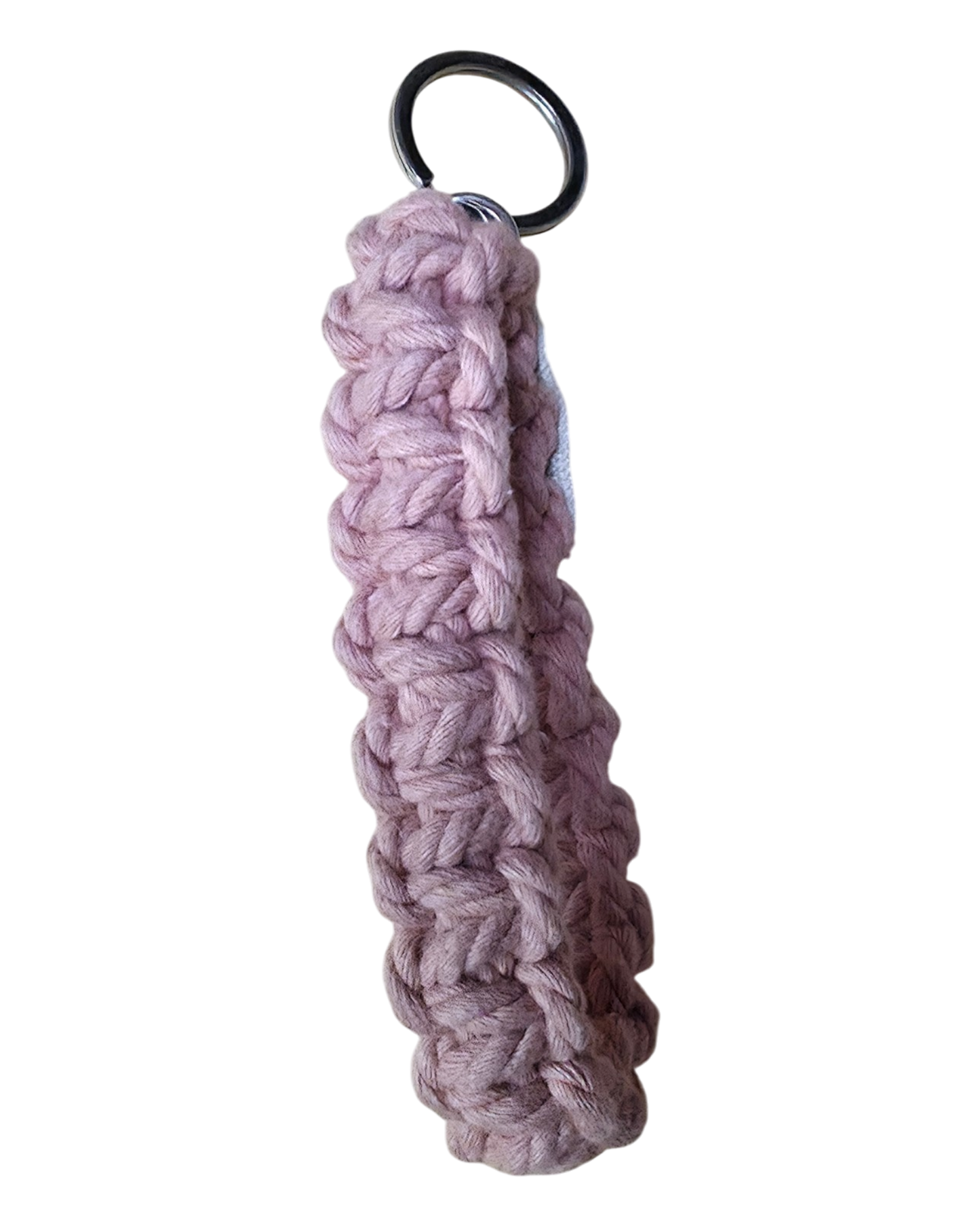Llavero macramé ROSA EMPOLVADO