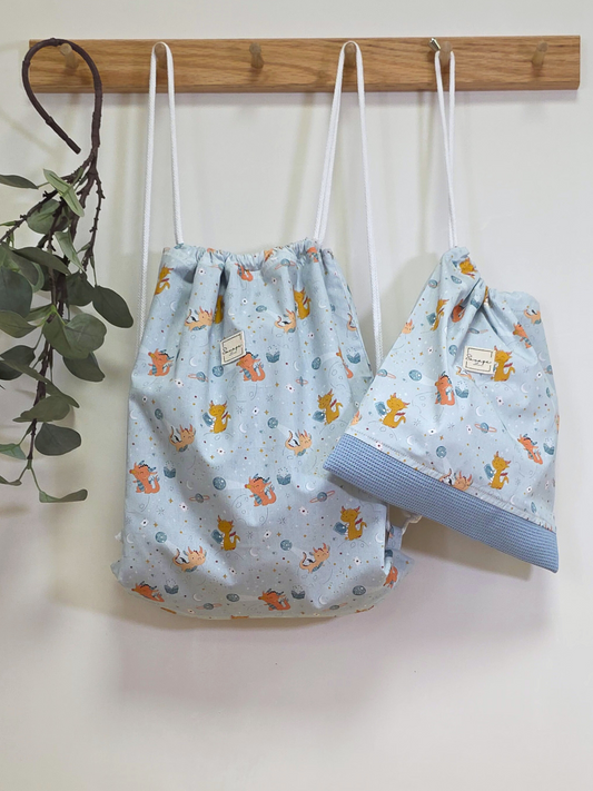 Dúo mochila muda y multiusos "DRAGONES"