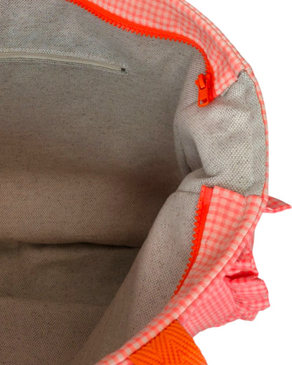 Shopper Lolita VICHY NARANJA NEÓN