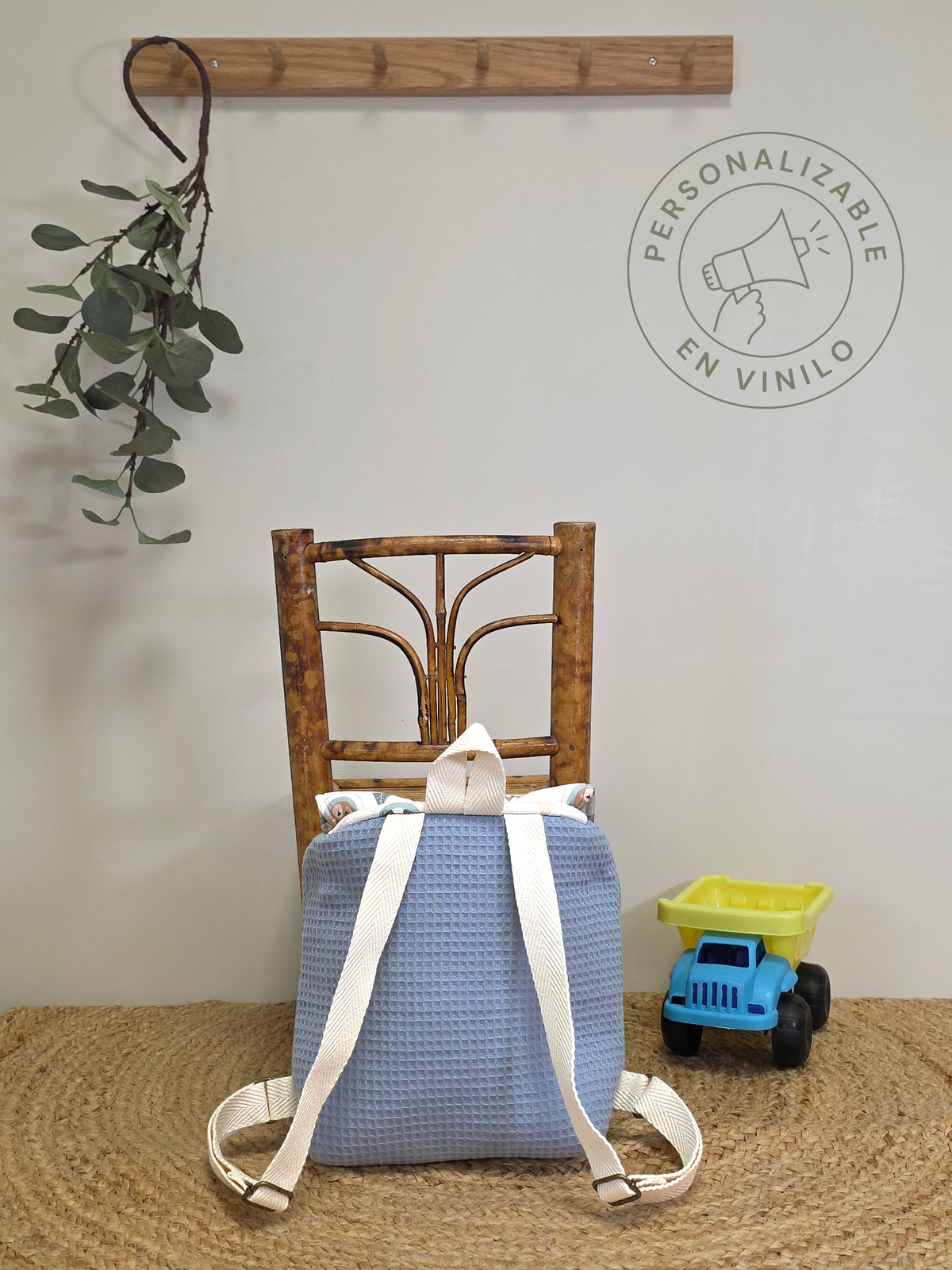 Mochila infantil SAVAGE LINE Candy en tejido waffle azul con correas ajustables e interior impermeable