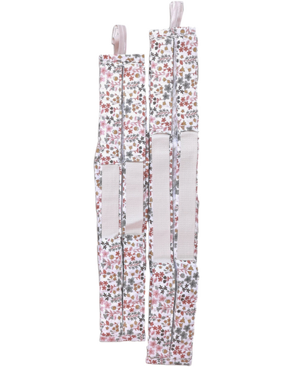 Bolsa plegable artesanal SAVAGE LINE con estampado de flores otoñales, hecha de popelín resistente y asas de algodón.