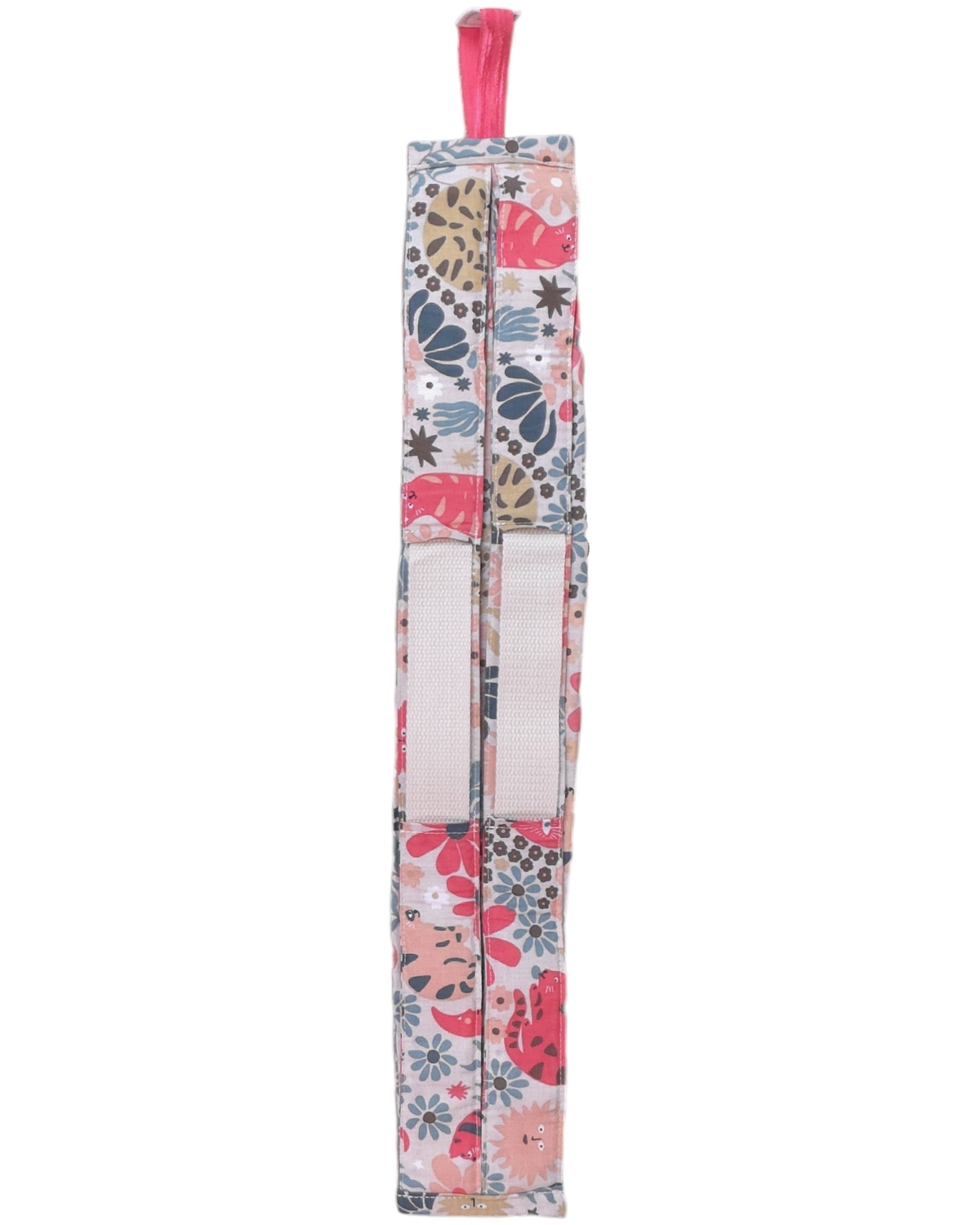 Bolsa plegable artesanal SAVAGE LINE con estampado de gatos, hecha de popelín resistente y asas de algodón.